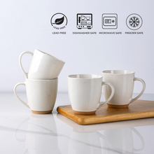 Load image into Gallery viewer, AmorArc 12oz Coffee Mugs, Ceramic Coffee Mugs set of 4 for Man, Woman, Dad, Mom, Modern Coffee Cups with handle for Latte/Cappuccino/Milk/Cocoa. Dishwasher&Microwave Safe, Light Beige