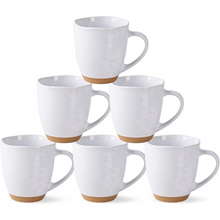 Load image into Gallery viewer, AmorArc 12oz Coffee Mugs, Ceramic Coffee Mugs set of 6 for Man, Woman, Dad, Mom, Modern Coffee Cups with handle for Latte/Cappuccino/Milk/Cocoa. Dishwasher&Microwave Safe, White