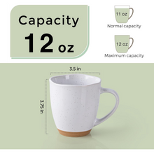 Load image into Gallery viewer, AmorArc 12oz Coffee Mugs, Ceramic Coffee Mugs set of 4 for Man, Woman, Dad, Mom, Modern Coffee Cups with handle for Latte/Cappuccino/Milk/Cocoa. Dishwasher&Microwave Safe, White
