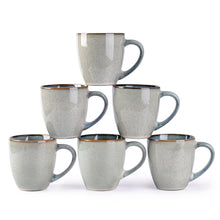 Load image into Gallery viewer, AmorArc Ceramic Coffee Mugs Set of 6, 12oz Stoneware Coffee Mugs Set For Dad Mom Women MEN, Light Weight Coffee Cups for Latte/Tea/Beer/Hot Cocoa, Dishwasher & Microwave Safe,Green Wheat