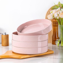 Load image into Gallery viewer, AmorArc 9.0" Large Ceramic Pasta Bowls, 32oz Handmade Speckled Stoneware Pasta Bowls Set of 4, Microwave & Dishwasher Safe Bowls With Terracotta Underside for Fruit Pasta Salad-Pink
