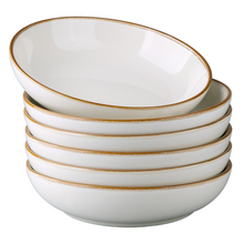 Load image into Gallery viewer, AmorArc 8.5'' Large Pasta Bowls, 36oz Ceramic Salad Serving Bowls Set of 6 for Kitchen, Wide Stoneware Bowls for Pasta,Salad,Fruit,Bread, Microwave Safe, Reactive-Pearl White