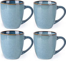 Load image into Gallery viewer, AmorArc Ceramic Coffee Mugs Set of 4, 12oz Stoneware Coffee Mugs Set For Dad Mom Women MEN, Light Weight Coffee Cups for Latte/Tea/Beer/Hot Cocoa, Dishwasher & Microwave Safe,Space Blue