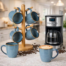 Load image into Gallery viewer, AmorArc Ceramic Coffee Mugs Set of 6, 12oz Stoneware Coffee Mugs Set For Dad Mom Women MEN, Light Weight Coffee Cups for Latte/Tea/Beer/Hot Cocoa, Dishwasher & Microwave Safe,Space Blue