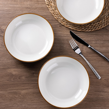 Load image into Gallery viewer, AmorArc 8.5'' Large Pasta Bowls, 36oz Ceramic Salad Serving Bowls Set of 6 for Kitchen, Wide Stoneware Bowls for Pasta,Salad,Fruit,Bread, Microwave Safe, Reactive-Pearl White