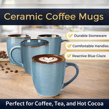 Load image into Gallery viewer, AmorArc Ceramic Coffee Mugs Set of 6, 12oz Stoneware Coffee Mugs Set For Dad Mom Women MEN, Light Weight Coffee Cups for Latte/Tea/Beer/Hot Cocoa, Dishwasher & Microwave Safe,Space Blue