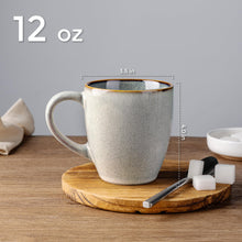 Load image into Gallery viewer, AmorArc Ceramic Coffee Mugs Set of 4, 12oz Stoneware Coffee Mugs Set For Dad Mom Women MEN, Light Weight Coffee Cups for Latte/Tea/Beer/Hot Cocoa, Dishwasher & Microwave Safe,Green Wheat