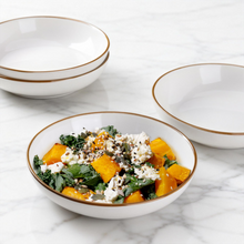 Load image into Gallery viewer, AmorArc 8.5'' Large Pasta Bowls, 36oz Ceramic Salad Serving Bowls Set of 4 for Kitchen, Wide Stoneware Bowls for Pasta,Salad,Fruit,Bread, Microwave Safe, Reactive-Pearl White