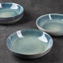 Load image into Gallery viewer, AmorArc 8.5'' Large Ceramic Pasta Bowls Set, 36oz Stoneware Bowls Set of 6 for Kitchen, Reavtive Glaze Bowls-Microwave,Dishwasher Safe for Pasta,Salad,Oatmeal-Ceylon Blue