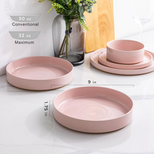 Load image into Gallery viewer, AmorArc 9.0" Large Ceramic Pasta Bowls, 32oz Handmade Speckled Stoneware Pasta Bowls Set of 4, Microwave & Dishwasher Safe Bowls With Terracotta Underside for Fruit Pasta Salad-Pink