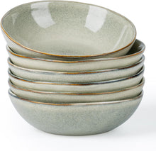Load image into Gallery viewer, AmorArc Ceramic Cereal Bowls Set of 6, 24 oz Handmade Stoneware Bowls Set for Cereal Soup Salad, Stylish Kitchen bowls for Meal, Dishwasher & Microwave Safe, Reactive Glaze-Reactive Color