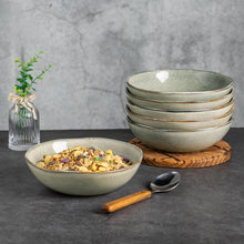 Load image into Gallery viewer, AmorArc Ceramic Cereal Bowls Set of 6, 24 oz Handmade Stoneware Bowls Set for Cereal Soup Salad, Stylish Kitchen bowls for Meal, Dishwasher & Microwave Safe, Reactive Glaze-Reactive Color
