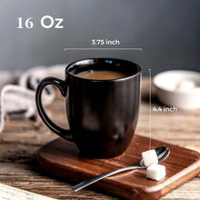 Load image into Gallery viewer, AmorArc 16oz Coffee Mugs Set of 6, Large Ceramic Coffee Mugs for Men Women Dad Mom, Modern Coffee Mugs with Handle for Tea/Latte/Cappuccino/Cocoa. Dishwasher&Microwave Safe, Matte Black