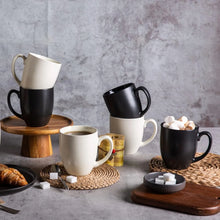 Load image into Gallery viewer, AmorArc 16oz Coffee Mugs Set of 6, Large Ceramic Coffee Mugs for Men Women Dad Mom, Modern Coffee Mugs with Handle for Tea/Latte/Cappuccino/Cocoa. Dishwasher&Microwave Safe, Matte Black