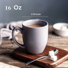 Load image into Gallery viewer, AmorArc 16oz Coffee Mugs Set of 6, Large Ceramic coffee mugs with large Handle for Men Women,16oz Coffee Mugs for Coffee,Tea,Latte,Cocoa. Easy to Hold&Clean, Dishwasher&Microwave Safe, Matte Grey