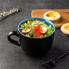 Load image into Gallery viewer, AmorArc 24 oz Soup Mugs with Handles, Jumbo Ceramic Bowls Mugs Set with handles for Coffee Cereal Cappuccino Snacks, Microwave&Dishwasher safe Soup Cups for Meal-Blue