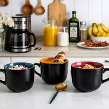 Load image into Gallery viewer, AmorArc 24 oz Soup Mugs with Handles, Jumbo Ceramic Bowls Mugs Set with handles for Coffee Cereal Cappuccino Snacks, Microwave&Dishwasher safe Soup Cups for Meal-Multicolor