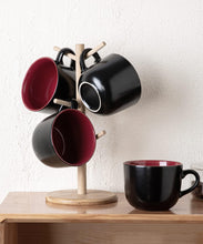 Load image into Gallery viewer, AmorArc 24 oz Soup Mugs with Handles, Jumbo Ceramic Bowls Mugs Set with handles for Coffee Cereal Cappuccino Snacks, Microwave&Dishwasher safe Soup Cups for Meal-Burgundy