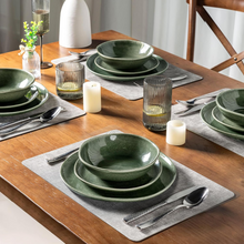 Load image into Gallery viewer, AmorArc Ceramic Dinner Plates Set of 6,10.5 Inch Handmade Reactive Glaze Stoneware Plates, Rustic Shape Dinnerware Dish Set for Kitchen, Microwave & Dishwasher Safe, Scratch Resistant-Gade Green