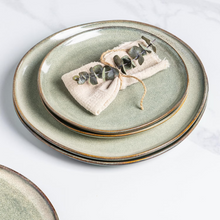 Load image into Gallery viewer, AmorArc Ceramic Dinner Plates Set of 6,10.5 Inch Handmade Reactive Glaze Stoneware Plates,Rustic Shape Dinnerware Dish Set for Kitchen,Microwave & Dishwasher Safe,Scratch Resistant-Reactive Color
