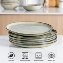 Load image into Gallery viewer, AmorArc Ceramic Dinner Plates Set of 6,10.5 Inch Handmade Reactive Glaze Stoneware Plates,Rustic Shape Dinnerware Dish Set for Kitchen,Microwave & Dishwasher Safe,Scratch Resistant-Reactive Color