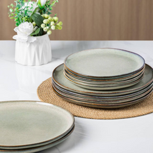 Load image into Gallery viewer, AmorArc Ceramic Dinner Plates Set of 6,10.5 Inch Handmade Reactive Glaze Stoneware Plates,Rustic Shape Dinnerware Dish Set for Kitchen,Microwave & Dishwasher Safe,Scratch Resistant-Reactive Color