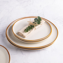 Load image into Gallery viewer, AmorArc Ceramic Dinner Plates Set of 6,10.5 Inch Handmade Reactive Glaze Stoneware Plates,Large Rustic Shape Dinnerware Dish Set for Kitchen, Microwave & Dishwasher Safe,Scratch Resistant-Pearl White
