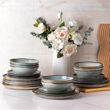 Load image into Gallery viewer, AmorArc Ceramic Dinnerware Sets,Handmade Reactive Glaze Stoneware Plates and Bowls Sets,Highly Chip and Crack Resistant | Dishwasher & Microwave Safe Dishes Set,Service for 8 Dishes Set(24pc),OCEAN