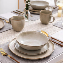 Load image into Gallery viewer, AmorArc Ceramic Dinnerware Sets,Handmade Reactive Glaze Stoneware Plates and Bowls Sets,Highly Chip and Crack Resistant | Dishwasher & Microwave Safe Dishes Set,Service for 8 Set(24pc),Cappuccino