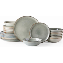 Load image into Gallery viewer, AmorArc Ceramic Dinnerware Sets,Handmade Reactive Glaze Stoneware Plates and Bowls Sets,Highly Chip and Crack Resistant | Dishwasher & Microwave Safe Dishes Set,Service for 8 Set(24pc),Reactive Glaze
