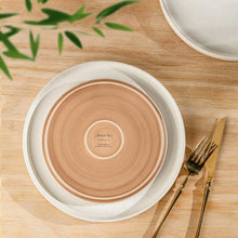 Load image into Gallery viewer, AmorArc Ceramic Dinnerware Set for 4 | Speckled Stoneware Plates and Bowls with unglazed terracotta | Scratch Resistant, Dishwasher & Microwave Safe ,Service for 4 Dishes Set(12pcs),Beige