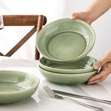 Load image into Gallery viewer, AmorArc 8.5'' Large Ceramic Pasta Bowls Set, 36oz Stoneware Bowls Set of 6 for Kitchen, Reavtive Glaze Bowls-Microwave,Dishwasher Safe for Pasta,Salad,Oatmeal-Olive Green