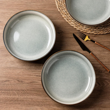 Load image into Gallery viewer, AmorArc 8.75'' Large Ceramic Pasta Bowls, 38oz Stoneware Pasta Serving Bowls Set of 4 for Kitchen, Wide Bowls for Fruit,Pasta,Salad,Oatmeal,Meal, Microwave Safe, Reactive Glaze-Green Wheat