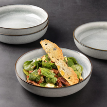 Load image into Gallery viewer, AmorArc 8.75'' Large Ceramic Pasta Bowls, 38oz Stoneware Pasta Serving Bowls Set of 4 for Kitchen, Wide Bowls for Fruit,Pasta,Salad,Oatmeal,Meal, Microwave Safe, Reactive Glaze-Green Wheat