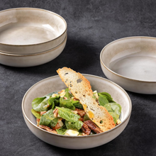 Load image into Gallery viewer, AmorArc 8.75'' Large Ceramic Pasta Bowls, 38oz Stoneware Pasta Serving Bowls Set of 4 for Kitchen, Wide Bowls for Fruit,Pasta,Salad,Oatmeal,Meal, Microwave Safe, Reactive Glaze-Cappuccino