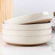 Load image into Gallery viewer, AmorArc 8.75'' Large Ceramic Pasta Bowls, 36oz Handpainted Stoneware Bowls Set of 4, Microwave&Dishwasher Safe Bowls with Rustic Terracotta Underside for Pasta Salad, Light Beige