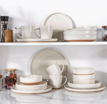 Load image into Gallery viewer, AmorArc 8.75'' Large Ceramic Pasta Bowls, 36oz Handpainted Stoneware Bowls Set of 4, Microwave&Dishwasher Safe Bowls with Rustic Terracotta Underside for Pasta Salad, Light Beige