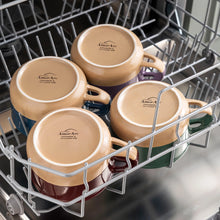 Load image into Gallery viewer, AmorArc Ceramic Soup Mugs with Handles and Lids,24 OZ Soup Cups Set of 4 with Terracotta Underside,Mug Bowls with Spoon for Soup/Cereal/Salad/Noodles/Ramen/Microware &Dishwasher Safe-Multicolor-2