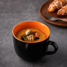 Load image into Gallery viewer, AmorArc Ceramic Soup Mugs with Lid, 24 oz Soup Cups with Hanlde for Coffee,Cereal,Salad,Noodles,Tea,Soup Bowls Cups,Microwave &Dishwasher Safe, Set of 4, Multi-color with Vented lid