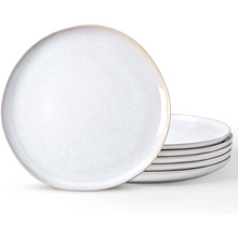 Load image into Gallery viewer, AmorArc Ceramic Plates Set of 6, 8.5 Inch Handmade Reactive Glaze Stoneware Plates set for Dessert, Salad, Appetizer, Dinner, Microwave & Dishwasher Safe, Scratch Resistant-Reactive Color
