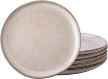Load image into Gallery viewer, AmorArc Ceramic Plates Set of 6, 8.5 Inch Handmade Reactive Glaze Stoneware Plates set for Dessert, Salad, Appetizer, Dinner, Microwave & Dishwasher Safe, Scratch Resistant-Cappuccino