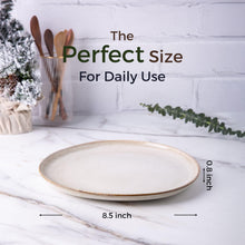 Load image into Gallery viewer, AmorArc Ceramic Plates Set of 6, 8.5 Inch Handmade Reactive Glaze Stoneware Plates set for Dessert, Salad, Appetizer, Dinner, Microwave & Dishwasher Safe, Scratch Resistant-Cappuccino