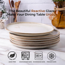 Load image into Gallery viewer, AmorArc Ceramic Plates Set of 6, 8.5 Inch Handmade Reactive Glaze Stoneware Plates set for Dessert, Salad, Appetizer, Dinner, Microwave & Dishwasher Safe, Scratch Resistant-Cappuccino