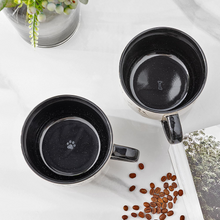 Load image into Gallery viewer, AmorArc 32 Ounces Ceramic Soup Mugs with Lids and Handle, Stoneware Bowls Cup Set of 2 for Soup, Stew, Noodle, Beautiful Mug Bowls With Lovely Dog,Cat Patterns, Microwave&Dishwasher Safe, Black