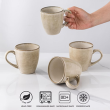 Load image into Gallery viewer, AmorArc Ceramic Coffee Mugs Set of 6, 12oz Stoneware Coffee Mugs Set For Dad Mom Women MEN, Light Weight Ceramic Coffee Cups for Latte/Tea/Beer/Hot Cocoa, Dishwasher & Microwave Safe,Cappuccino