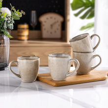 Load image into Gallery viewer, AmorArc Ceramic Coffee Mugs Set of 6, 12oz Stoneware Coffee Mugs Set For Dad Mom Women MEN, Light Weight Ceramic Coffee Cups for Latte/Tea/Beer/Hot Cocoa, Dishwasher & Microwave Safe,Cappuccino