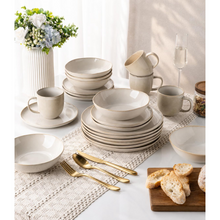Load image into Gallery viewer, AmorArc Ceramic Dinnerware Sets,Handmade Reactive Glaze Stoneware Plates and Bowls Sets,Highly Scratch Resistant | Dishwasher & Microwave Safe Dishes Set,Service for 4 (12pc)-Wheat