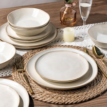 Load image into Gallery viewer, AmorArc Ceramic Dinnerware Sets,Handmade Reactive Glaze Stoneware Plates and Bowls Sets,Highly Scratch Resistant | Dishwasher & Microwave Safe Dishes Set,Service for 6 (18pc)