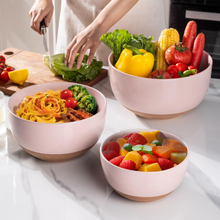 Load image into Gallery viewer, AmorArc Ceramic Mixing Bowls|Nesting Bowls Set of 3 for Kitchen|Stoneware Serving Bowls with Rustic Terracotta Underside for Mixing,Cooking,Baking,Salad| Microwave & Dishwasher Safe 4.6/2.8/1.3 Qt