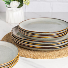 Load image into Gallery viewer, AmorArc Ceramic Plates Set of 6, 8.5 Inch Handmade Reactive Glaze Stoneware Plates set for Dessert, Salad, Appetizer, Dinner, Microwave & Dishwasher Safe, Scratch Resistant-Green Wheat
